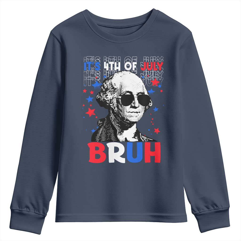 4th of July George Washington Bruh Youth Sweatshirt - Wonder Print Shop