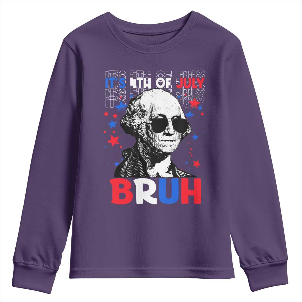 4th of July George Washington Bruh Youth Sweatshirt - Wonder Print Shop