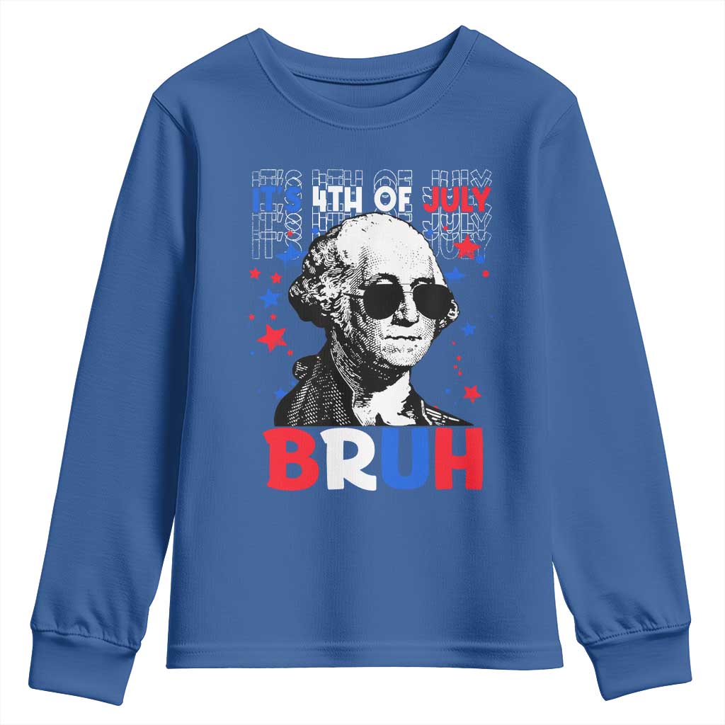 4th of July George Washington Bruh Youth Sweatshirt - Wonder Print Shop