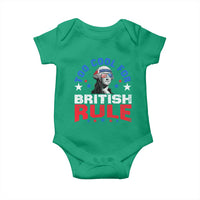 George Washington 4th of July Baby Onesie Too Cool For British Rule Red White and Blue - Wonder Print Shop