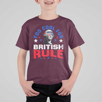 George Washington 4th of July T Shirt For Kid Too Cool For British Rule Red White and Blue - Wonder Print Shop
