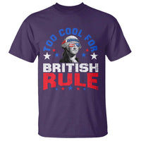 George Washington 4th of July T Shirt Too Cool For British Rule Red White and Blue - Wonder Print Shop