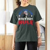 George Washington 4th of July T Shirt For Women Too Cool For British Rule Red White and Blue - Wonder Print Shop