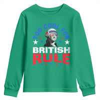 George Washington 4th of July Youth Sweatshirt Too Cool For British Rule Red White and Blue - Wonder Print Shop