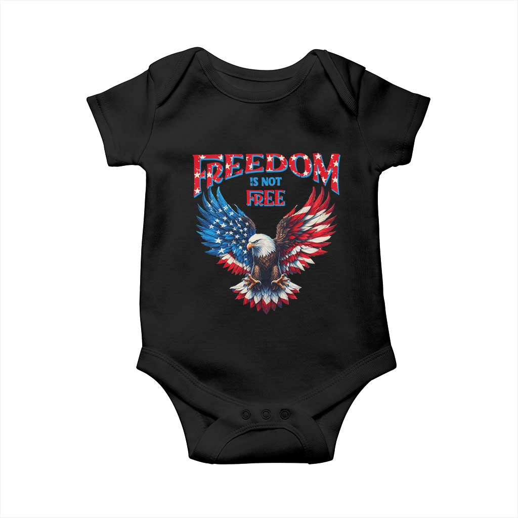 American Flag Bald Eagle Baby Onesie Patriotic Eagle 4th of July Freedom Is Not Free - Wonder Print Shop