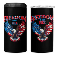American Flag Bald Eagle 4 in 1 Can Cooler Tumbler Patriotic Eagle 4th of July Freedom Is Not Free - Wonder Print Shop