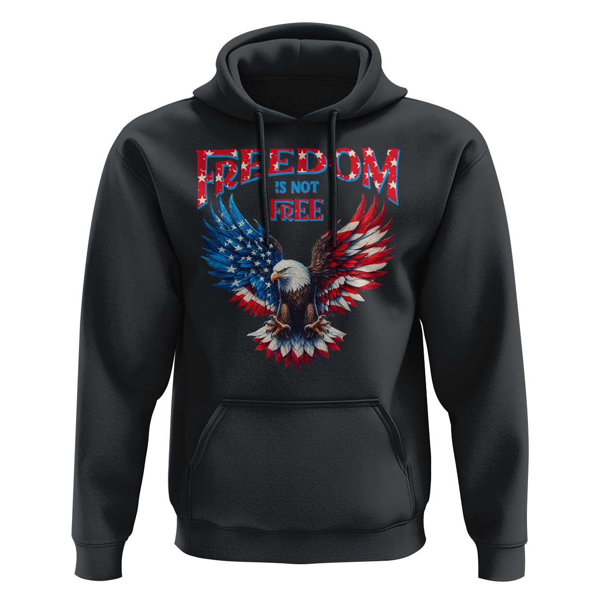 American Flag Bald Eagle Hoodie Patriotic Eagle 4th of July Freedom Is Not Free - Wonder Print Shop