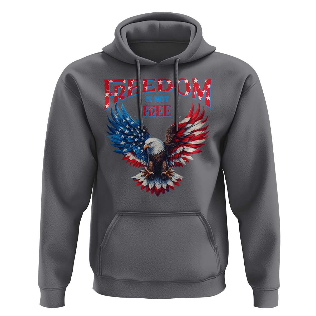 American Flag Bald Eagle Hoodie Patriotic Eagle 4th of July Freedom Is Not Free - Wonder Print Shop
