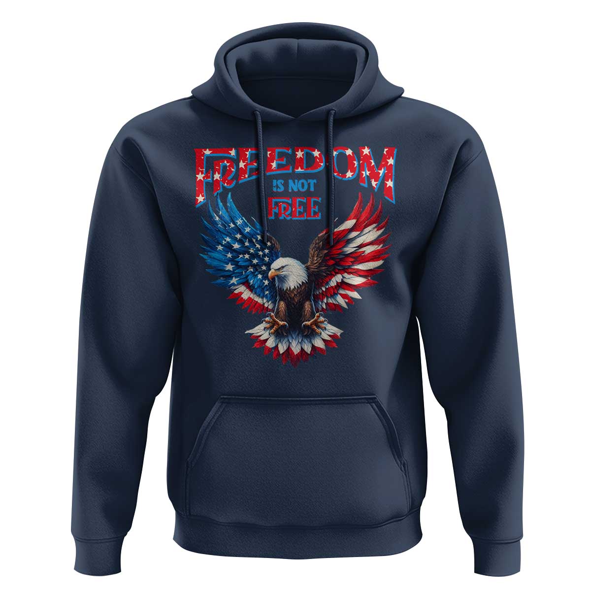 American Flag Bald Eagle Hoodie Patriotic Eagle 4th of July Freedom Is Not Free - Wonder Print Shop