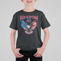 American Flag Bald Eagle T Shirt For Kid Patriotic Eagle 4th of July Freedom Is Not Free - Wonder Print Shop