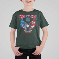 American Flag Bald Eagle T Shirt For Kid Patriotic Eagle 4th of July Freedom Is Not Free - Wonder Print Shop