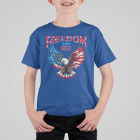 American Flag Bald Eagle T Shirt For Kid Patriotic Eagle 4th of July Freedom Is Not Free - Wonder Print Shop