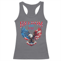 American Flag Bald Eagle Racerback Tank Top Patriotic Eagle 4th of July Freedom Is Not Free - Wonder Print Shop