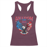 American Flag Bald Eagle Racerback Tank Top Patriotic Eagle 4th of July Freedom Is Not Free - Wonder Print Shop