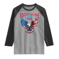 American Flag Bald Eagle Raglan Shirt Patriotic Eagle 4th of July Freedom Is Not Free - Wonder Print Shop