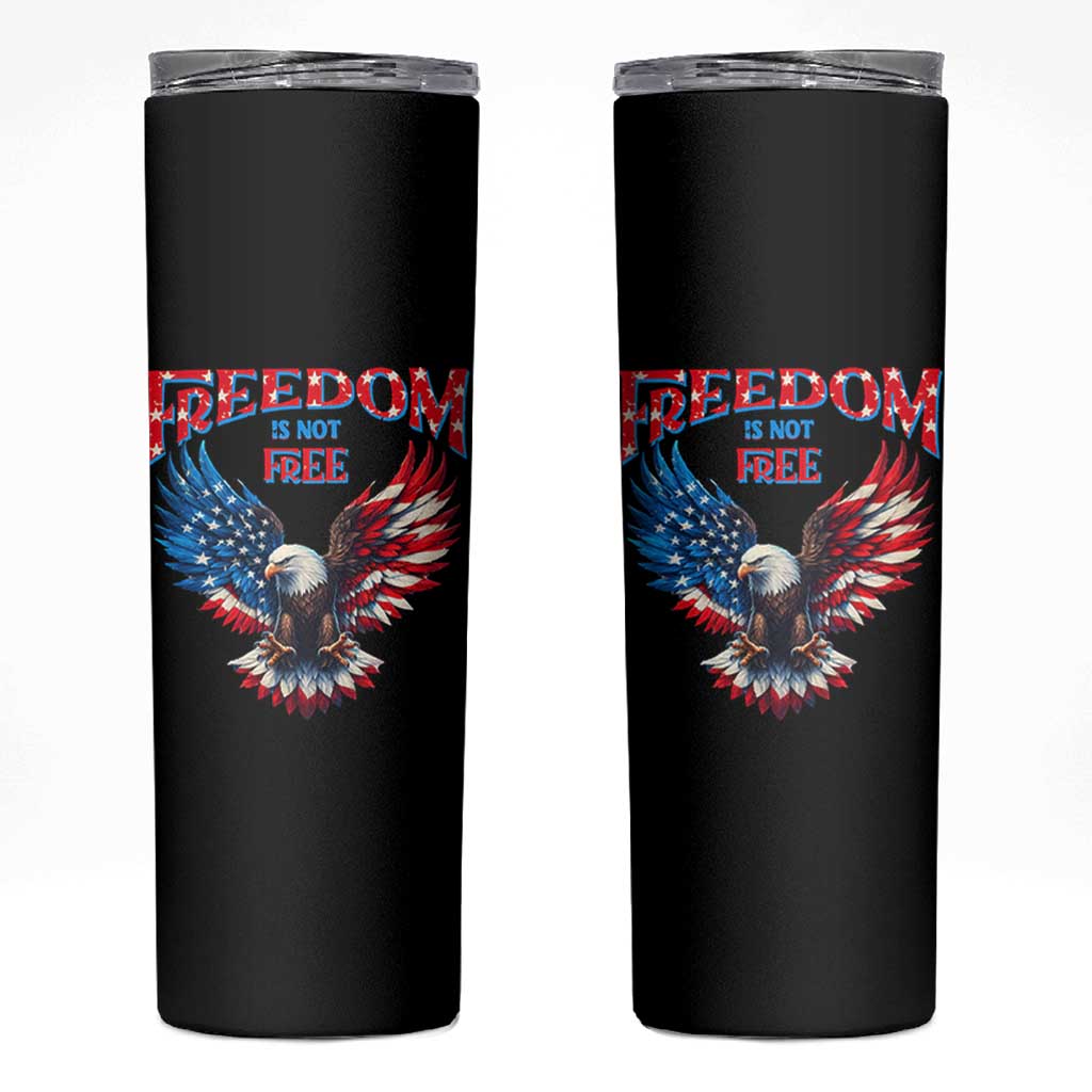 American Flag Bald Eagle Skinny Tumbler Patriotic Eagle 4th of July Freedom Is Not Free - Wonder Print Shop