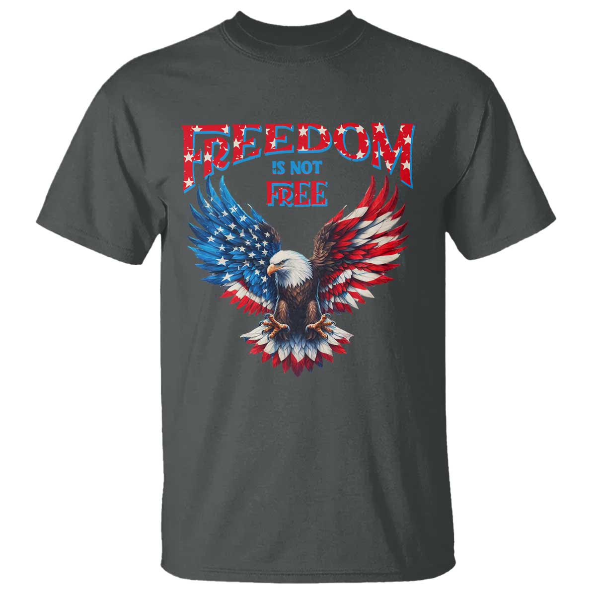 American Flag Bald Eagle T Shirt Patriotic Eagle 4th of July Freedom Is Not Free - Wonder Print Shop
