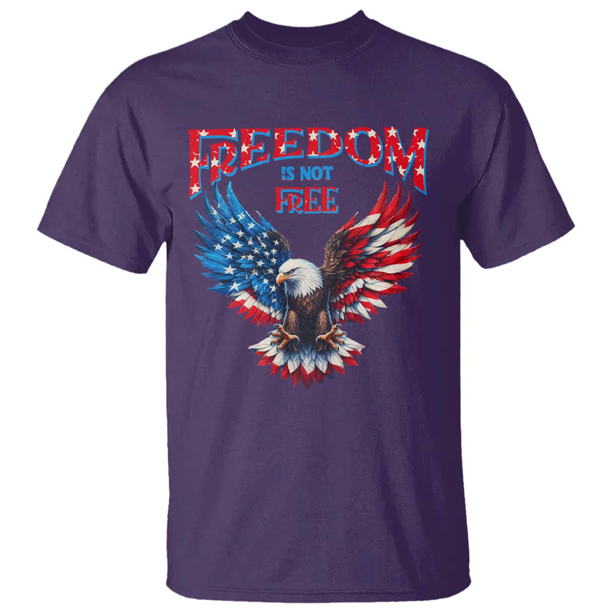 American Flag Bald Eagle T Shirt Patriotic Eagle 4th of July Freedom Is Not Free - Wonder Print Shop