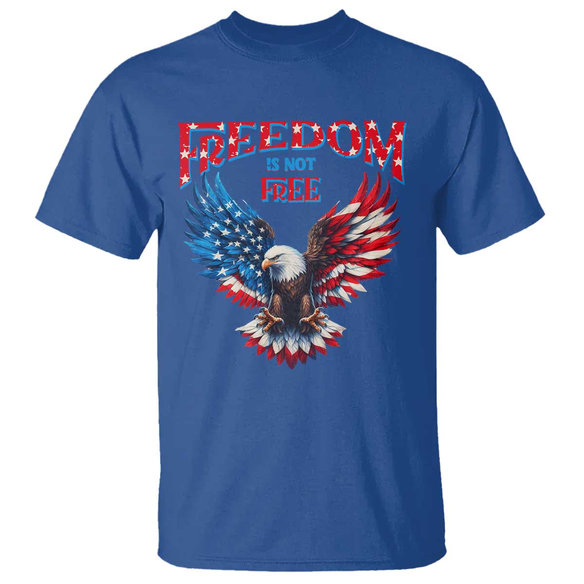 American Flag Bald Eagle T Shirt Patriotic Eagle 4th of July Freedom Is Not Free - Wonder Print Shop