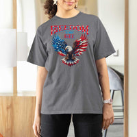 American Flag Bald Eagle T Shirt For Women Patriotic Eagle 4th of July Freedom Is Not Free - Wonder Print Shop