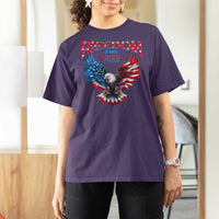 American Flag Bald Eagle T Shirt For Women Patriotic Eagle 4th of July Freedom Is Not Free - Wonder Print Shop
