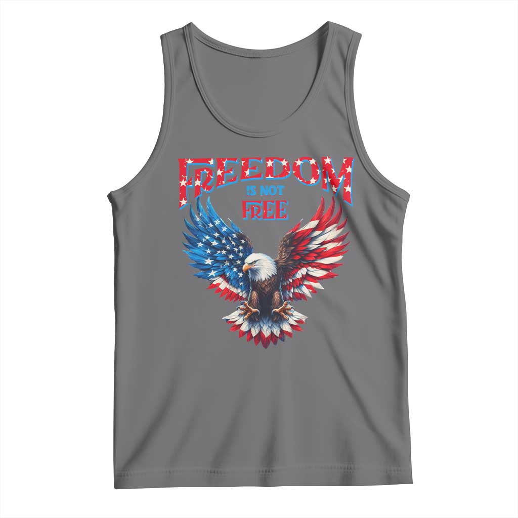 American Flag Bald Eagle Tank Top Patriotic Eagle 4th of July Freedom Is Not Free - Wonder Print Shop