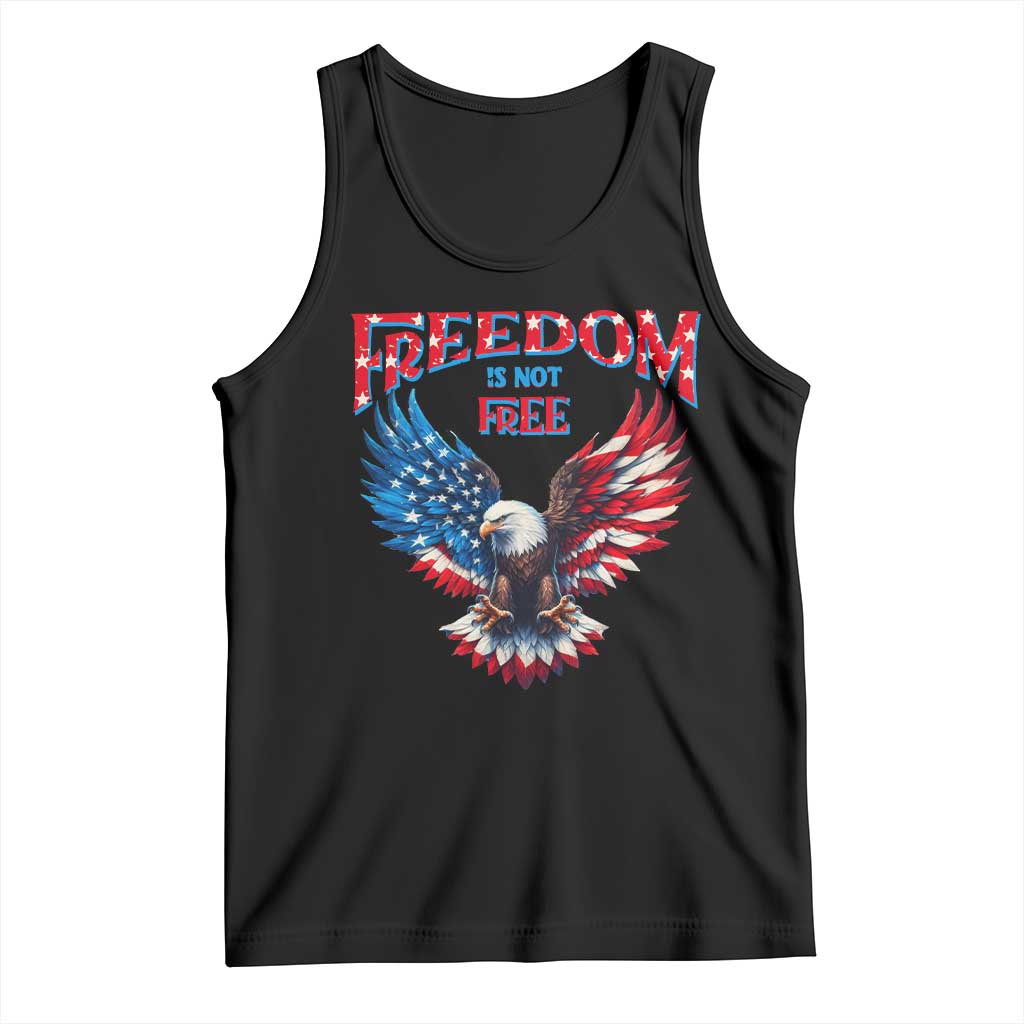 American Flag Bald Eagle Tank Top Patriotic Eagle 4th of July Freedom Is Not Free - Wonder Print Shop