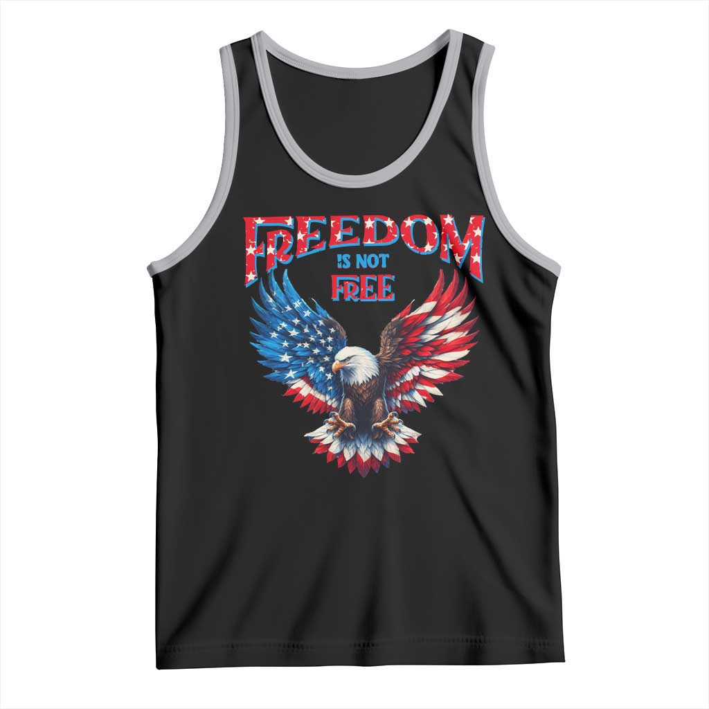 American Flag Bald Eagle Tank Top Patriotic Eagle 4th of July Freedom Is Not Free - Wonder Print Shop