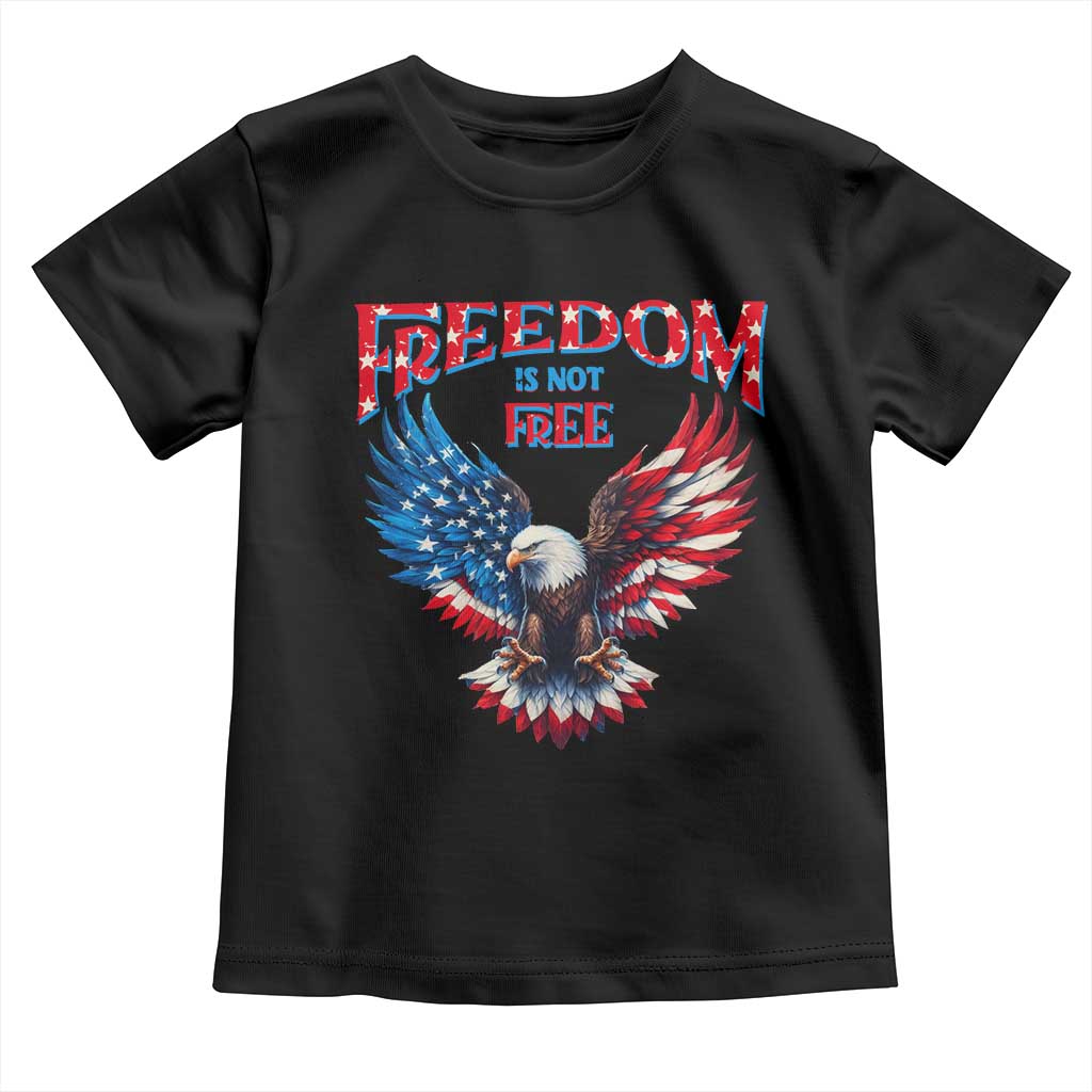 American Flag Bald Eagle Toddler T Shirt Patriotic Eagle 4th of July Freedom Is Not Free - Wonder Print Shop