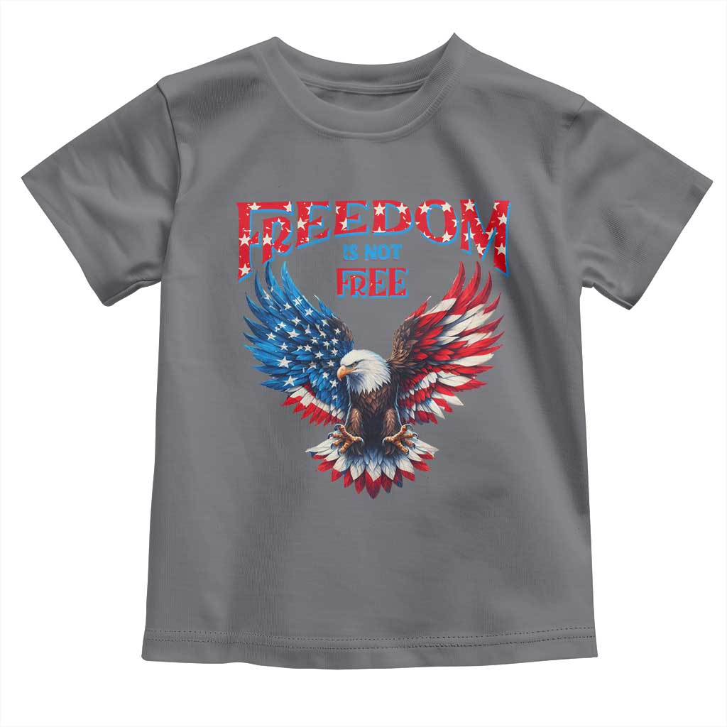 American Flag Bald Eagle Toddler T Shirt Patriotic Eagle 4th of July Freedom Is Not Free - Wonder Print Shop