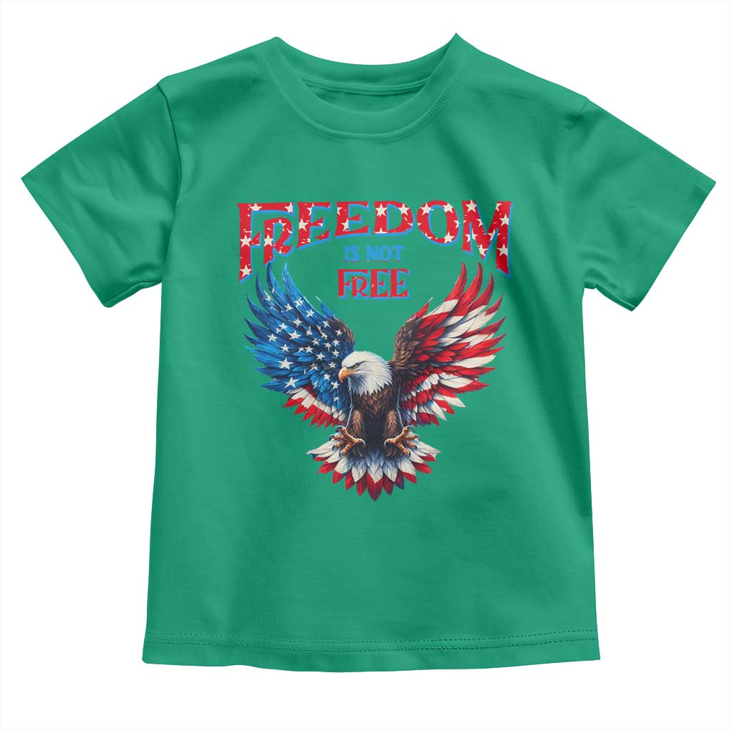 American Flag Bald Eagle Toddler T Shirt Patriotic Eagle 4th of July Freedom Is Not Free - Wonder Print Shop