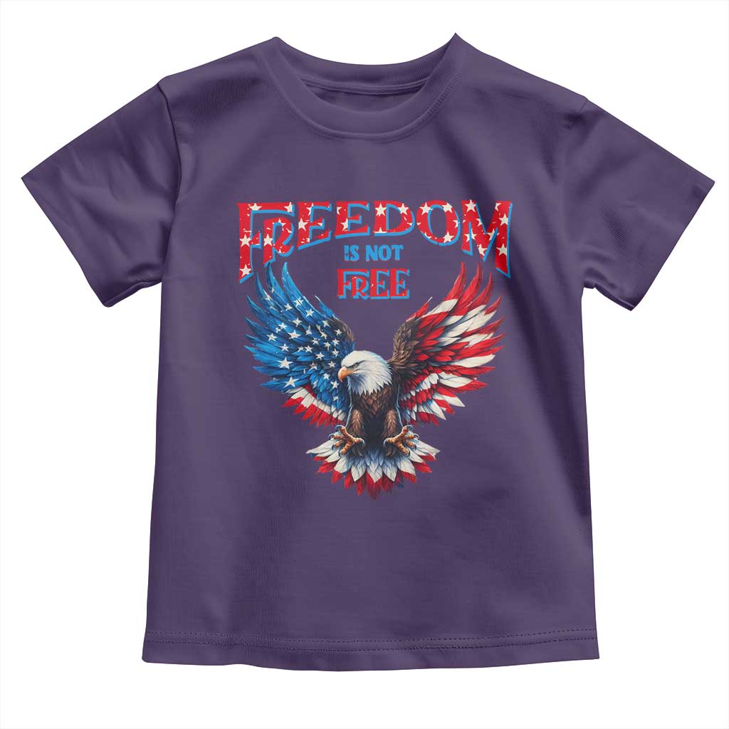 American Flag Bald Eagle Toddler T Shirt Patriotic Eagle 4th of July Freedom Is Not Free - Wonder Print Shop