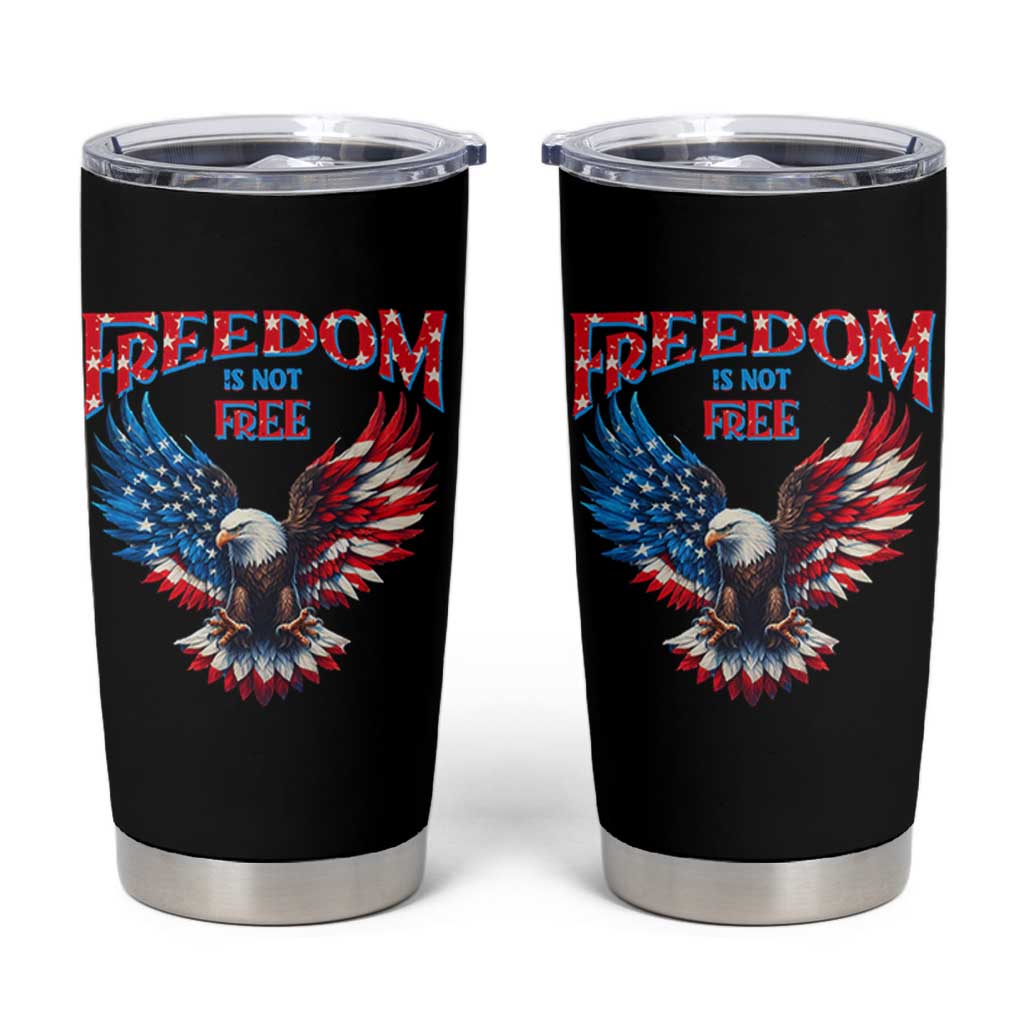 American Flag Bald Eagle Tumbler Cup Patriotic Eagle 4th of July Freedom Is Not Free - Wonder Print Shop