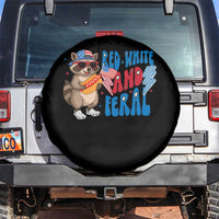 Funny Raccoon 4th of July Spare Tire Cover Red White and Feral Patriotic - Wonder Print Shop
