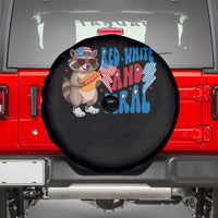 Funny Raccoon 4th of July Spare Tire Cover Red White and Feral Patriotic - Wonder Print Shop