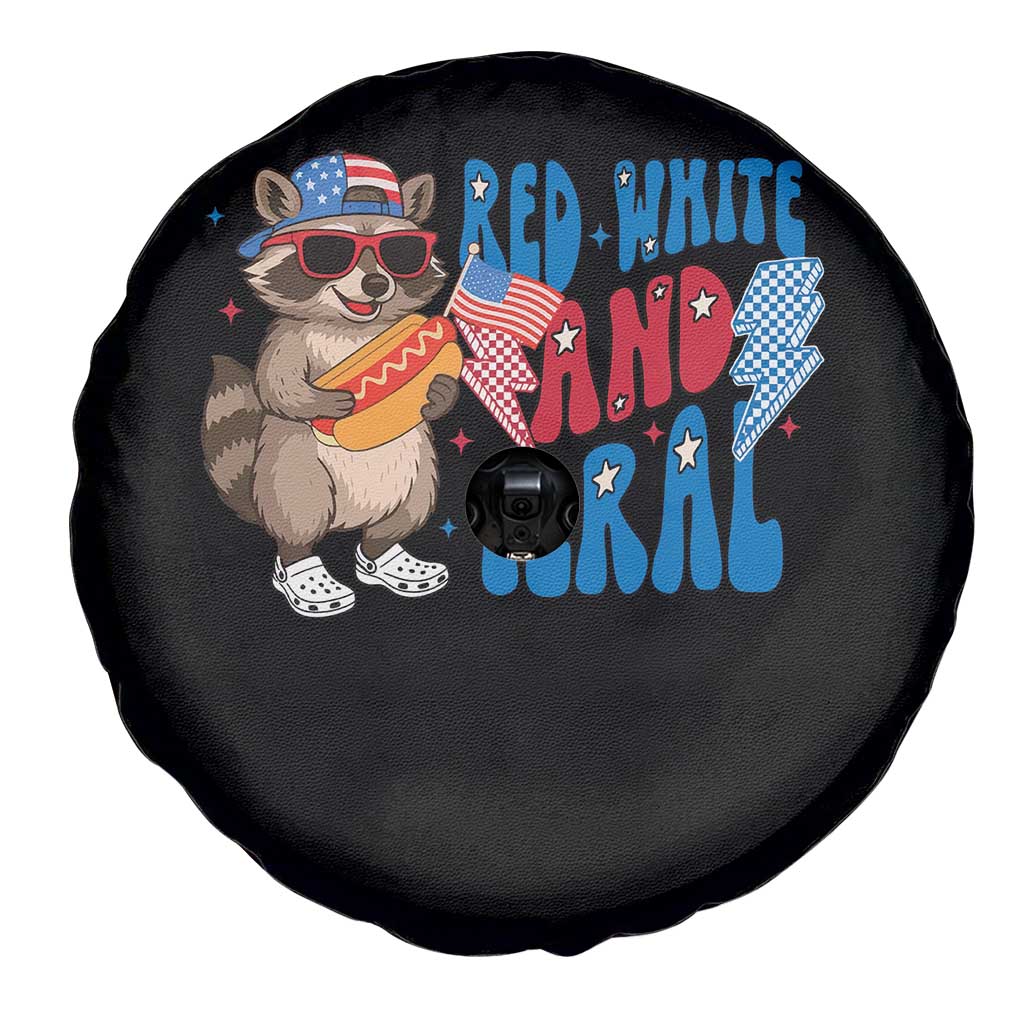 Funny Raccoon 4th of July Spare Tire Cover Red White and Feral Patriotic - Wonder Print Shop