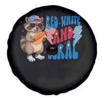Funny Raccoon 4th of July Spare Tire Cover Red White and Feral Patriotic - Wonder Print Shop