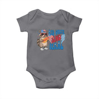 Funny Raccoon 4th of July Baby Onesie Red White and Feral Patriotic - Wonder Print Shop