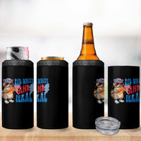 Funny Raccoon 4th of July 4 in 1 Can Cooler Tumbler Red White and Feral Patriotic - Wonder Print Shop