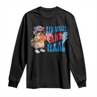 Funny Raccoon 4th of July Long Sleeve Shirt Red White and Feral Patriotic - Wonder Print Shop