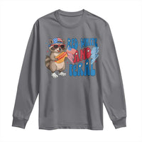 Funny Raccoon 4th of July Long Sleeve Shirt Red White and Feral Patriotic - Wonder Print Shop