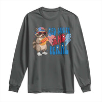 Funny Raccoon 4th of July Long Sleeve Shirt Red White and Feral Patriotic - Wonder Print Shop