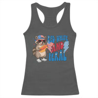 Funny Raccoon 4th of July Racerback Tank Top Red White and Feral Patriotic - Wonder Print Shop
