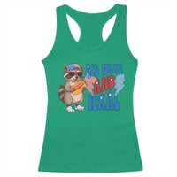 Funny Raccoon 4th of July Racerback Tank Top Red White and Feral Patriotic - Wonder Print Shop