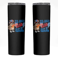 Funny Raccoon 4th of July Skinny Tumbler Red White and Feral Patriotic - Wonder Print Shop