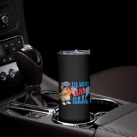 Funny Raccoon 4th of July Skinny Tumbler Red White and Feral Patriotic - Wonder Print Shop