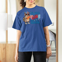 Funny Raccoon 4th of July T Shirt For Women Red White and Feral Patriotic - Wonder Print Shop