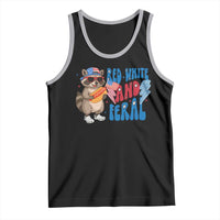 Funny Raccoon 4th of July Tank Top Red White and Feral Patriotic - Wonder Print Shop