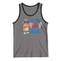 Funny Raccoon 4th of July Tank Top Red White and Feral Patriotic - Wonder Print Shop