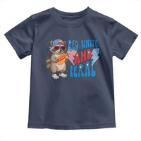 Funny Raccoon 4th of July Toddler T Shirt Red White and Feral Patriotic - Wonder Print Shop
